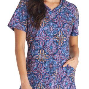 XS/S Cherokee V-Neck Print Top in One In A Medallion ck678 oiam